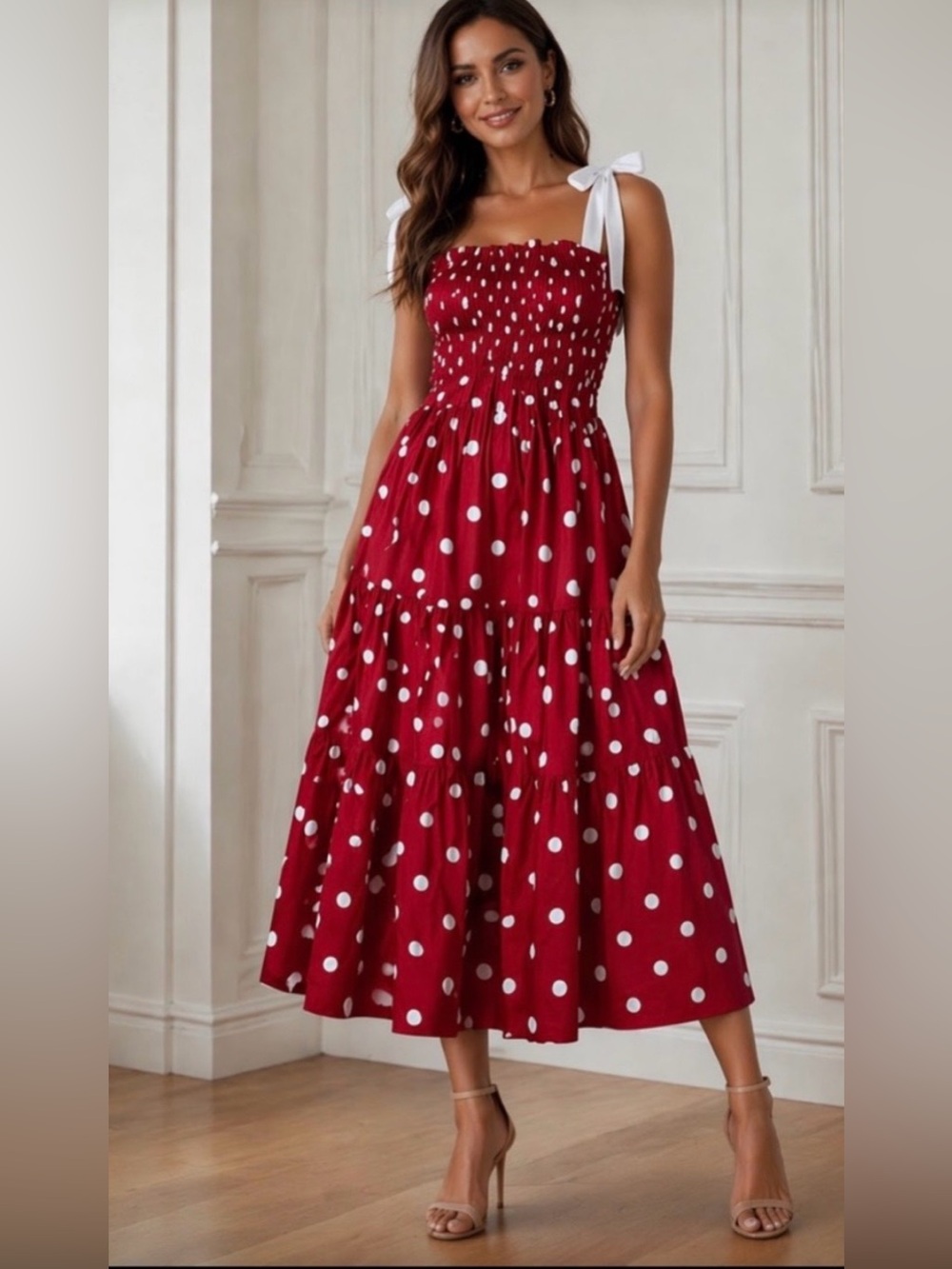 NWOT! En Saison Red Polka Dot Dress